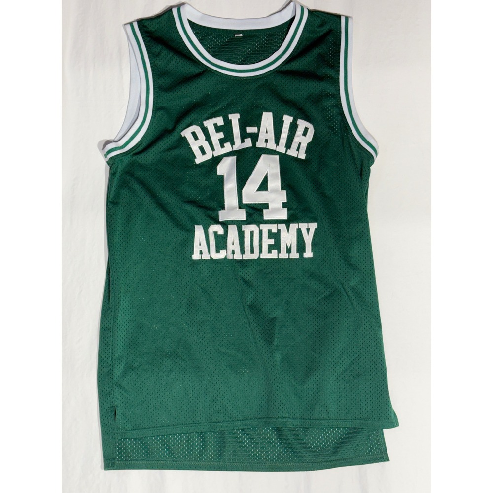 Fresh Prince Bel-Air Academy Smith 14 Basketball Jersey Green 90s Vintage L
